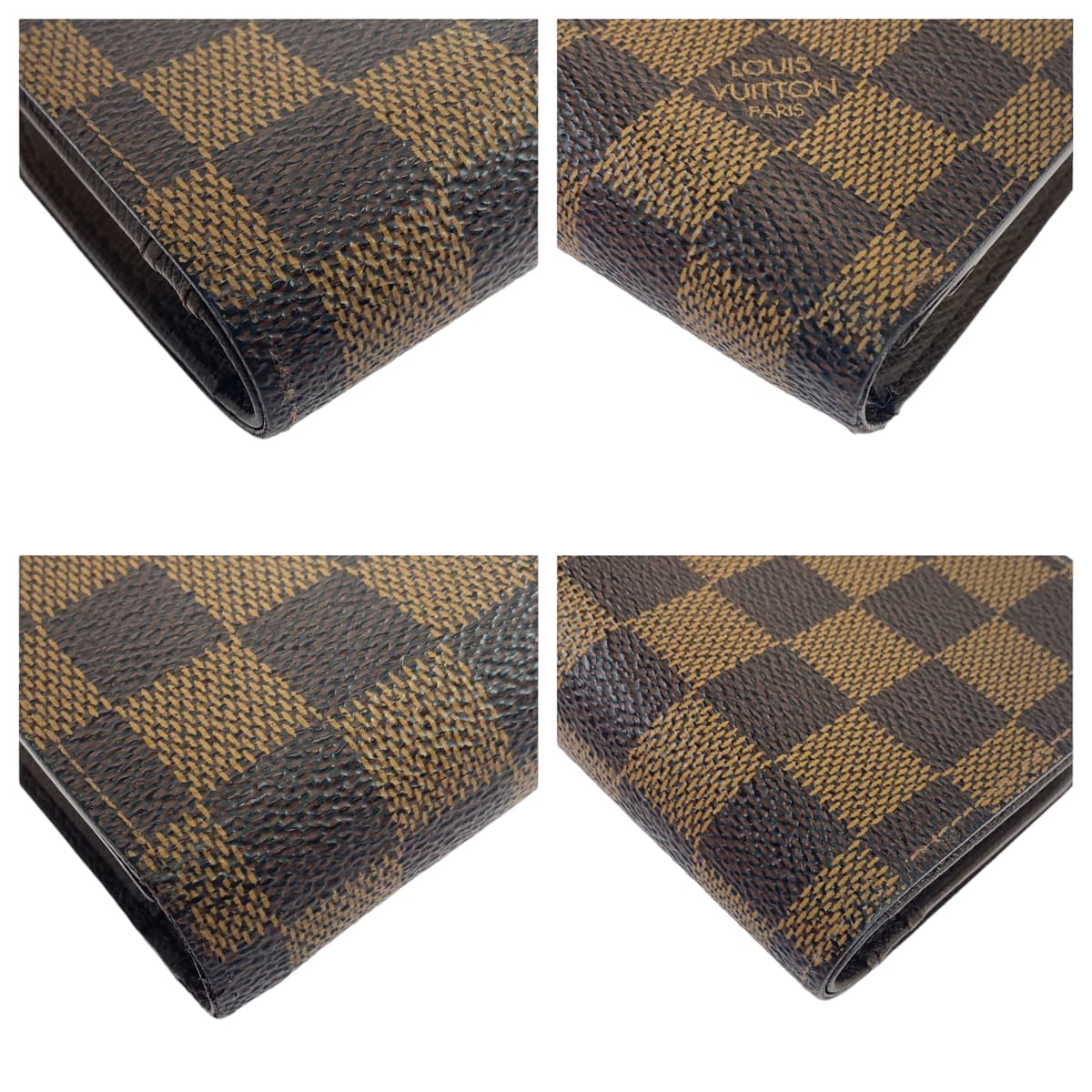 LOUIS VUITTON Damier Portemonnay Bi-fold Wallet, Brown, Gold Hardware, PVC, N61664, Women's, Bi-fold Wallet, Clasp Purse