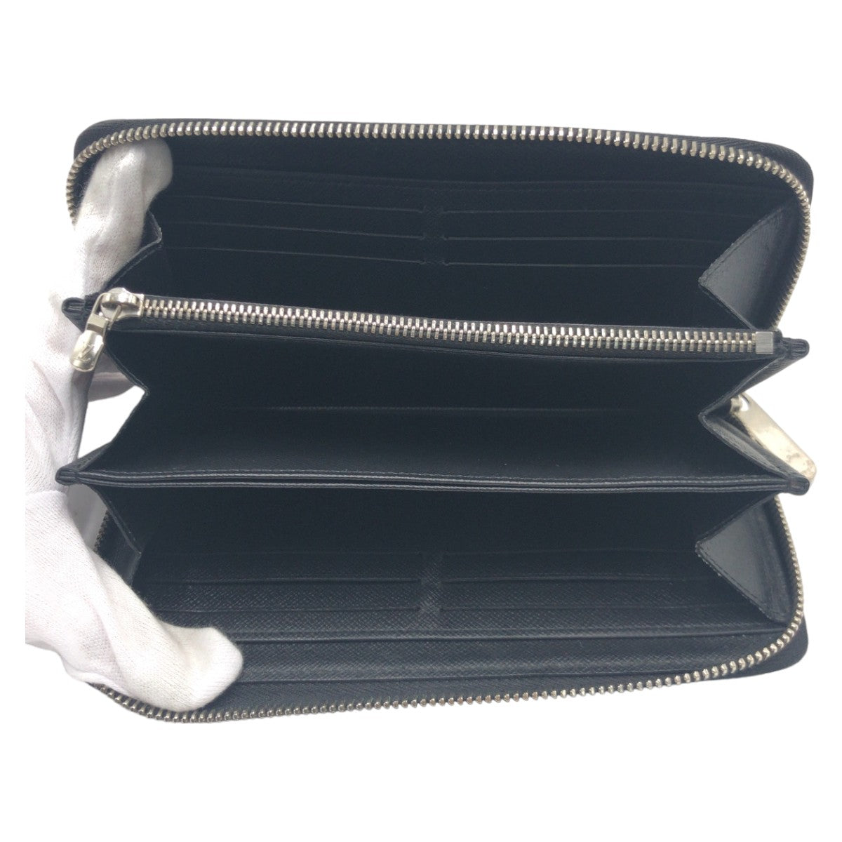 LOUIS VUITTON ルイヴィトン エピ ノワール ジッピー ウォレット ブラック 黒 シルバー 金具 エピレザー M61857 長財布 ロングウォレット ラウンドファスナー  メンズ