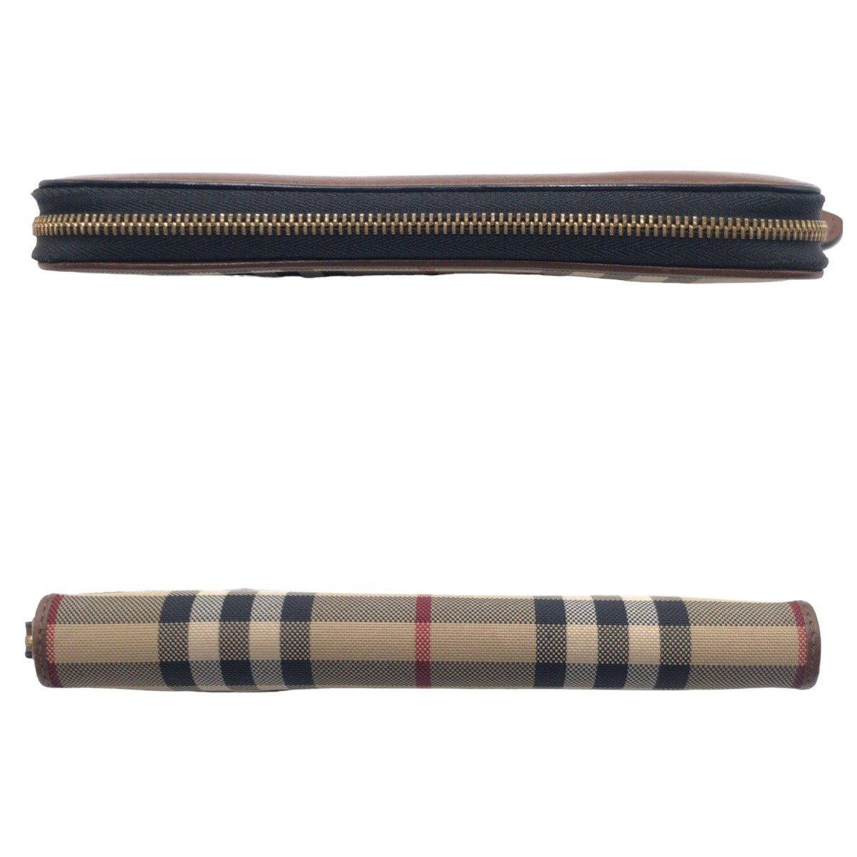 10850
BURBERRY バーバリー チェック柄 シャドーホース ブラウン シルバー金具 キャンバス / レザー 長財布 ロングウォレット  レディース