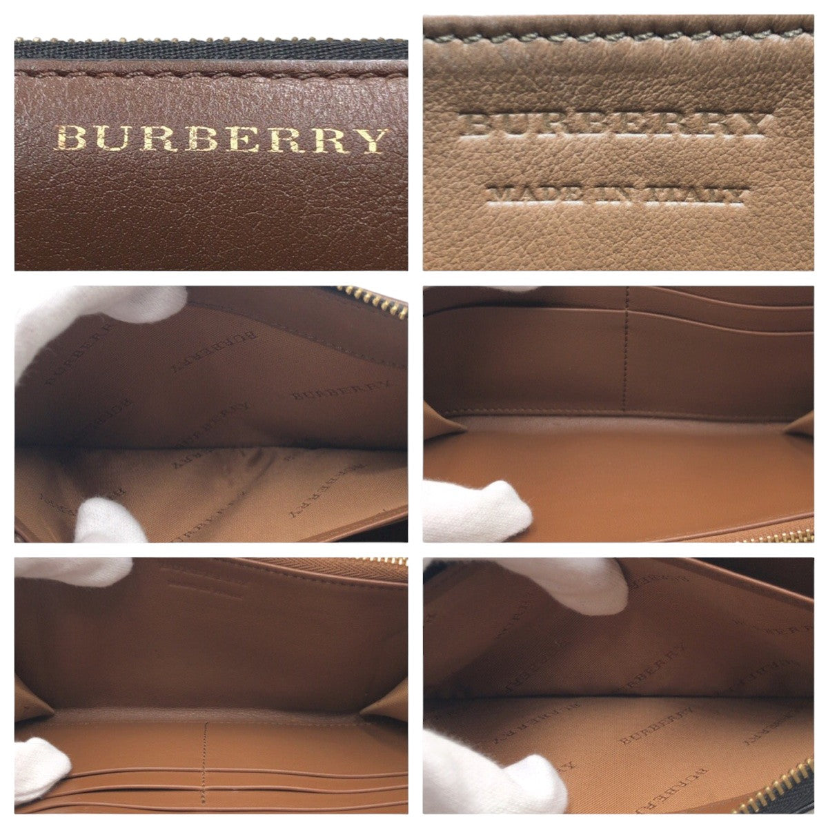 10850
BURBERRY バーバリー チェック柄 シャドーホース ブラウン シルバー金具 キャンバス / レザー 長財布 ロングウォレット  レディース