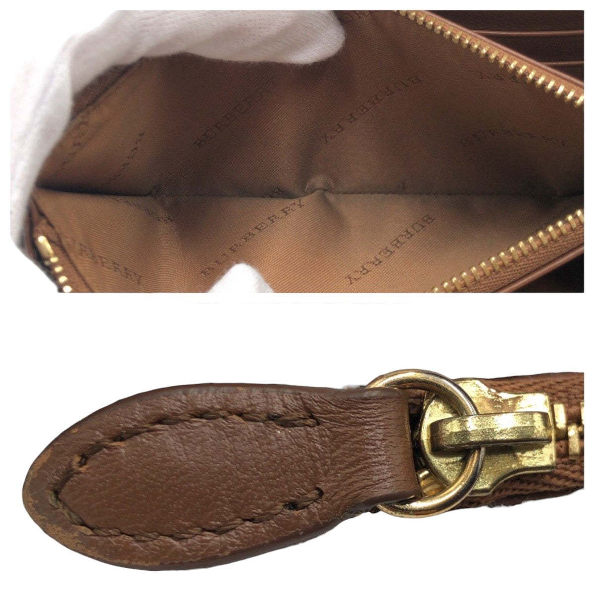 10850
BURBERRY バーバリー チェック柄 シャドーホース ブラウン シルバー金具 キャンバス / レザー 長財布 ロングウォレット  レディース