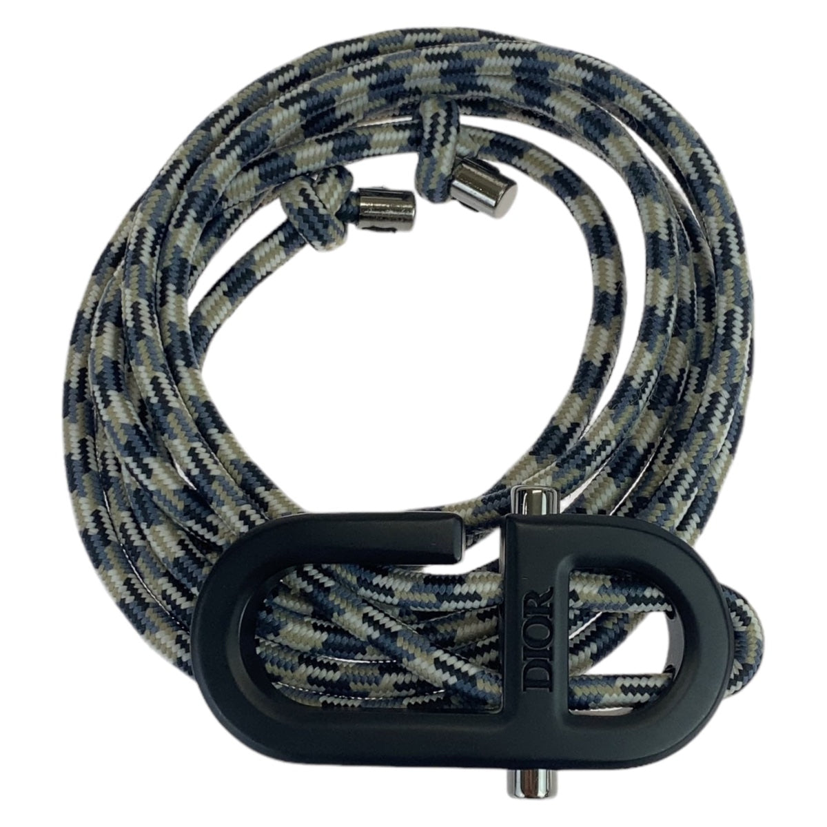 10852
Dior ディオール CDバックル ネイビー マルチカラー シルバー金具 コットン ベルト ロープベルト 男女兼用  メンズ