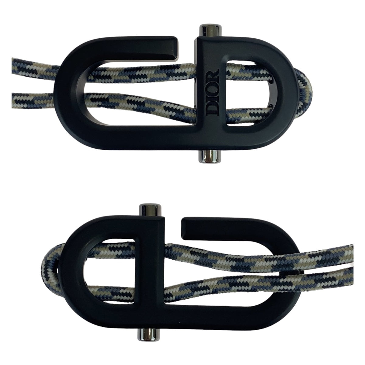 10852
Dior ディオール CDバックル ネイビー マルチカラー シルバー金具 コットン ベルト ロープベルト 男女兼用  メンズ
