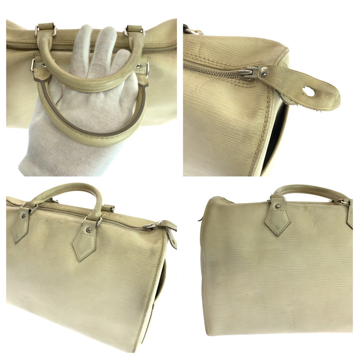 LOUIS VUITTON ルイヴィトン エピ スピーディ30 イヴォワール ホワイト シルバー金具 エピレザー M5922J ボストンバッグ ハンドバッグ  レディース