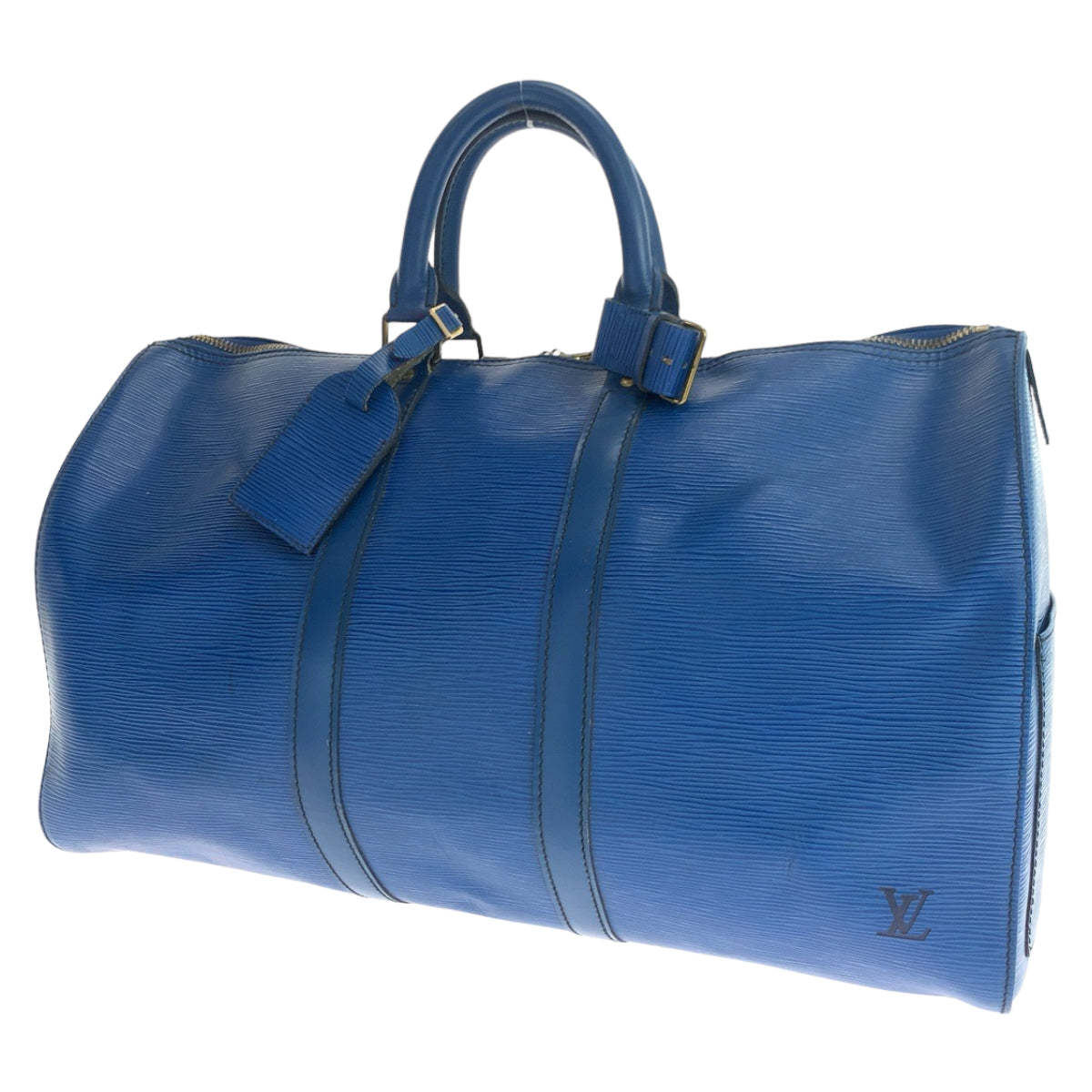 LOUIS VUITTON ルイヴィトン エピ キーポル45 トレドブルー 青 ゴールド金具 エピレザー M42975 ボストンバッグ 旅行バッグ  メンズ