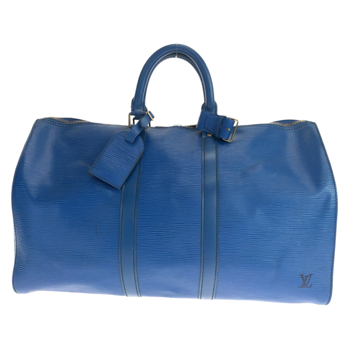 LOUIS VUITTON ルイヴィトン エピ キーポル45 トレドブルー 青 ゴールド金具 エピレザー M42975 ボストンバッグ 旅行バッグ  メンズ