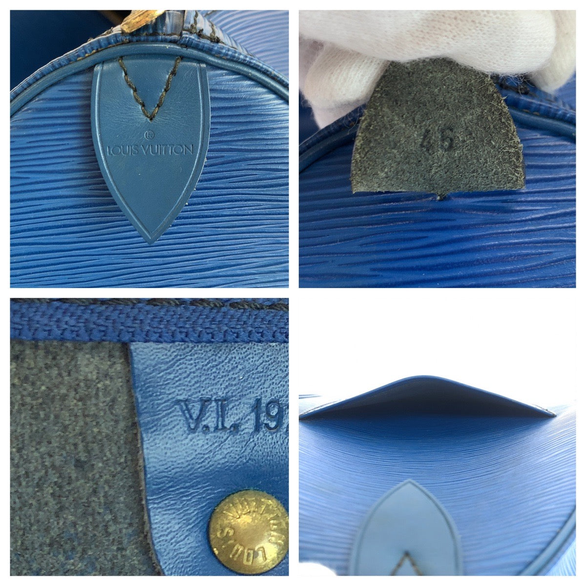 LOUIS VUITTON ルイヴィトン エピ キーポル45 トレドブルー 青 ゴールド金具 エピレザー M42975 ボストンバッグ 旅行バッグ  メンズ