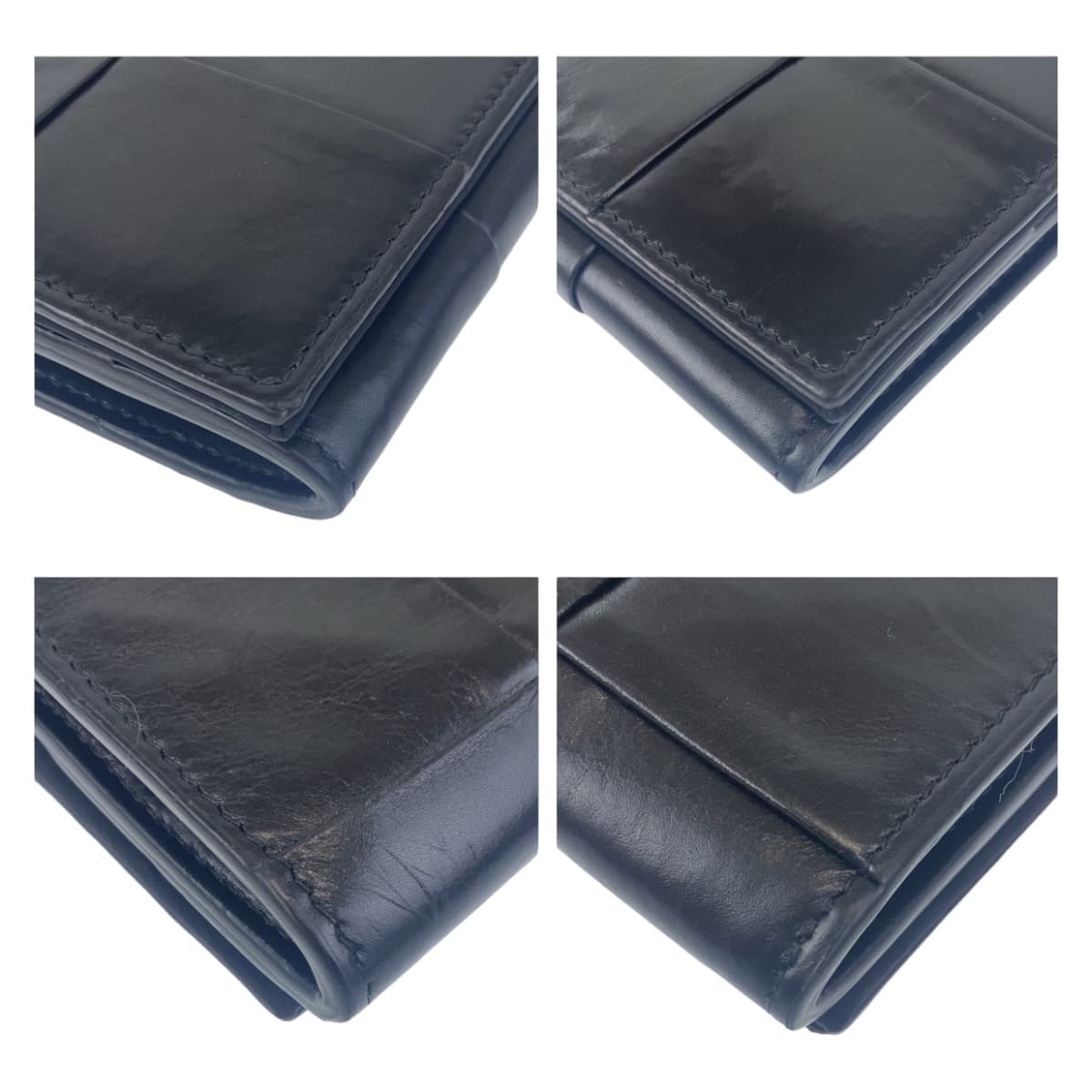 10856
BOTTEGAVENETA ボッテガヴェネタ マキシイントレチャート ブラック 黒 レザー 長財布 ロングウォレット  メンズ