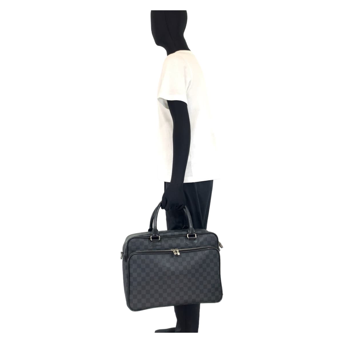 LOUIS VUITTON ルイヴィトン ダミエグラフィット イカール ブラック 黒 シルバー金具 PVC N23253 ビジネスバッグ ブリーフケース  メンズ
