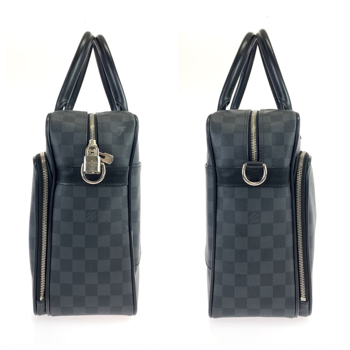 LOUIS VUITTON ルイヴィトン ダミエグラフィット イカール ブラック 黒 シルバー金具 PVC N23253 ビジネスバッグ ブリーフケース  メンズ