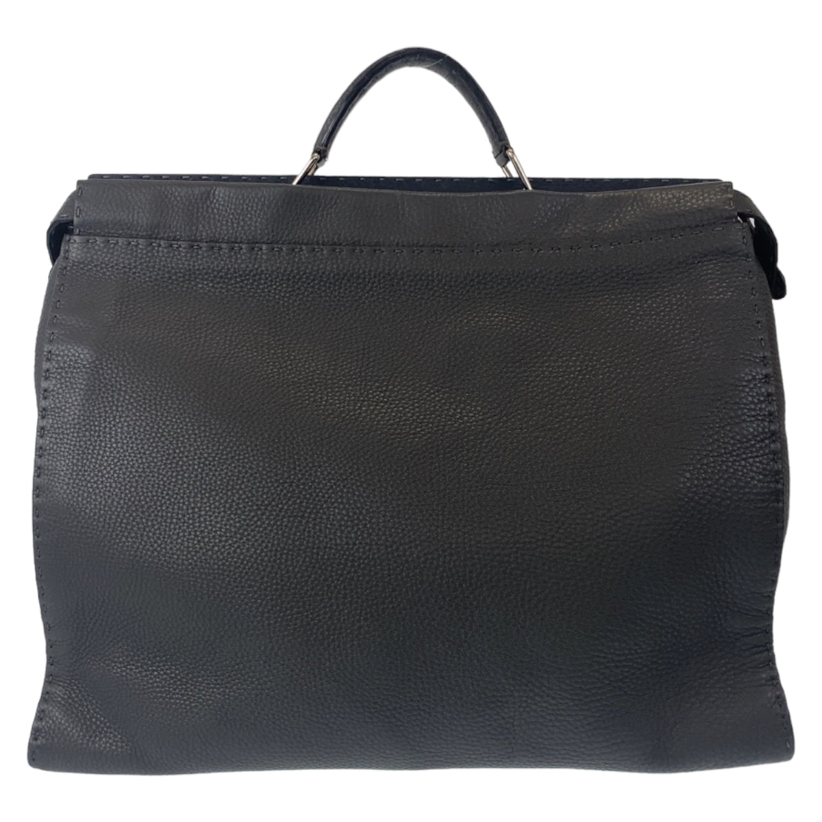 10860
FENDI フェンディ セレリア ピーカブー グレー シルバー金具 レザー ビジネスバッグ A4対応 ショルダーバッグ  メンズ