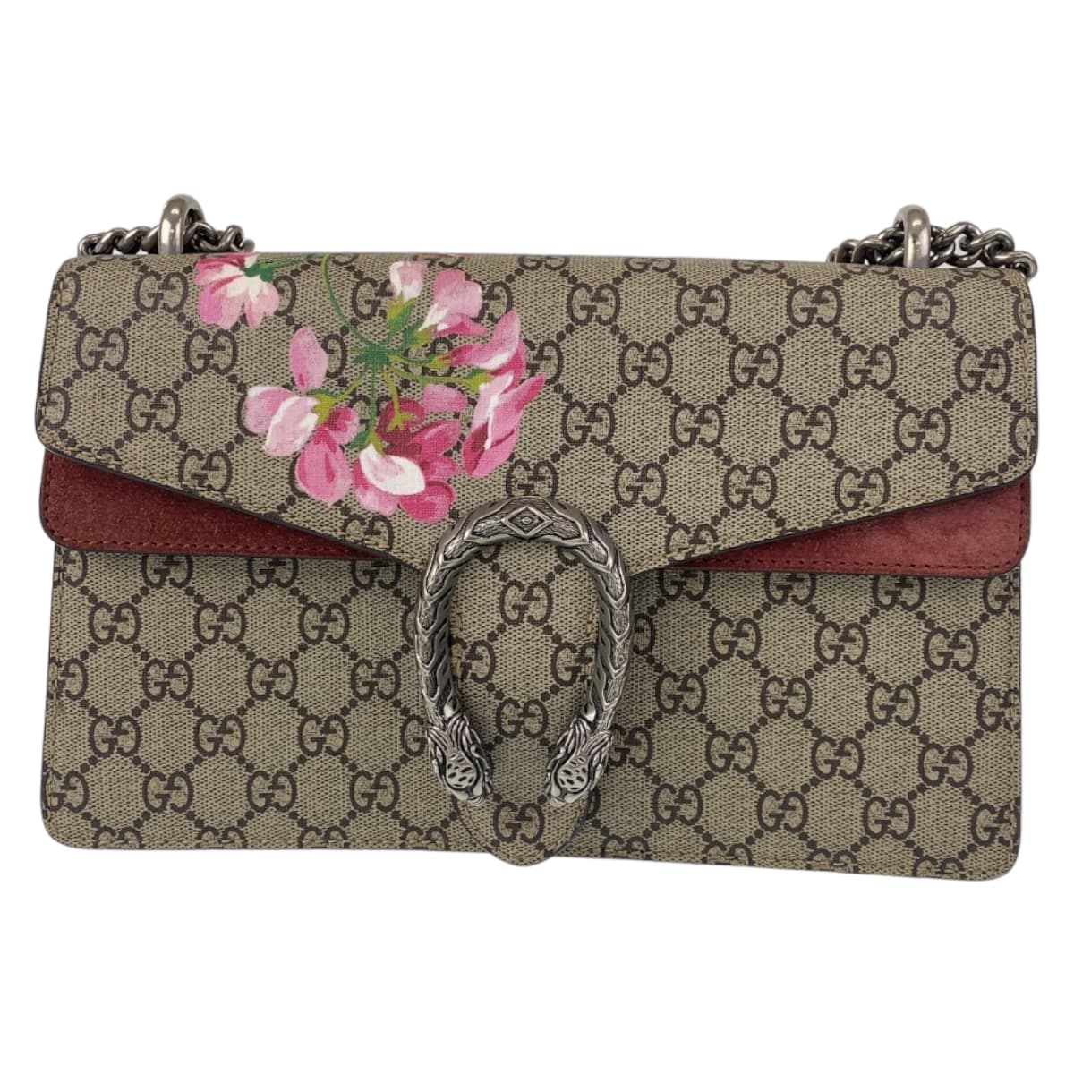 GUCCI グッチ ディオニュソス ブルームス ベージュ ピンク シルバー金具 GGスプリームキャンバス / スウェード 400249 ショルダーバッグ   レディース
