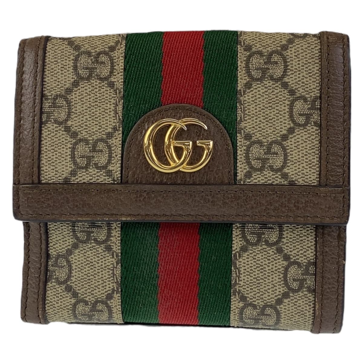 10871
GUCCI グッチ シェリーライン GGマーモント ブラウン ベージュ ゴールド金具 GGスプリームキャンバス / レザー 折財布 コンパクトウォレット  レディース