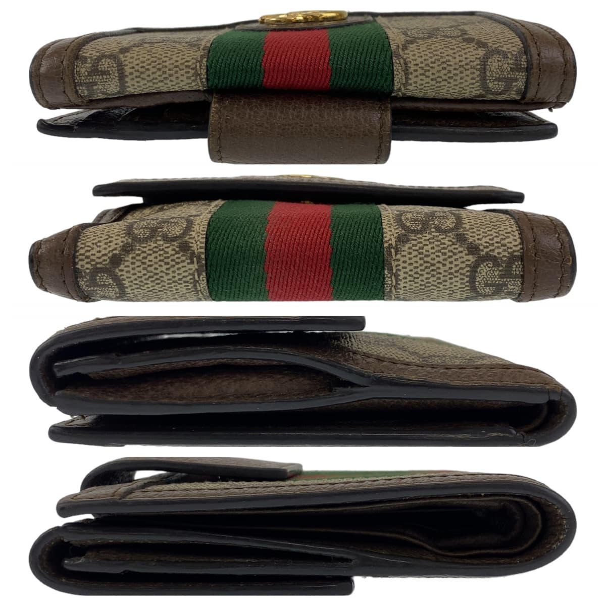 10871
GUCCI グッチ シェリーライン GGマーモント ブラウン ベージュ ゴールド金具 GGスプリームキャンバス / レザー 折財布 コンパクトウォレット  レディース