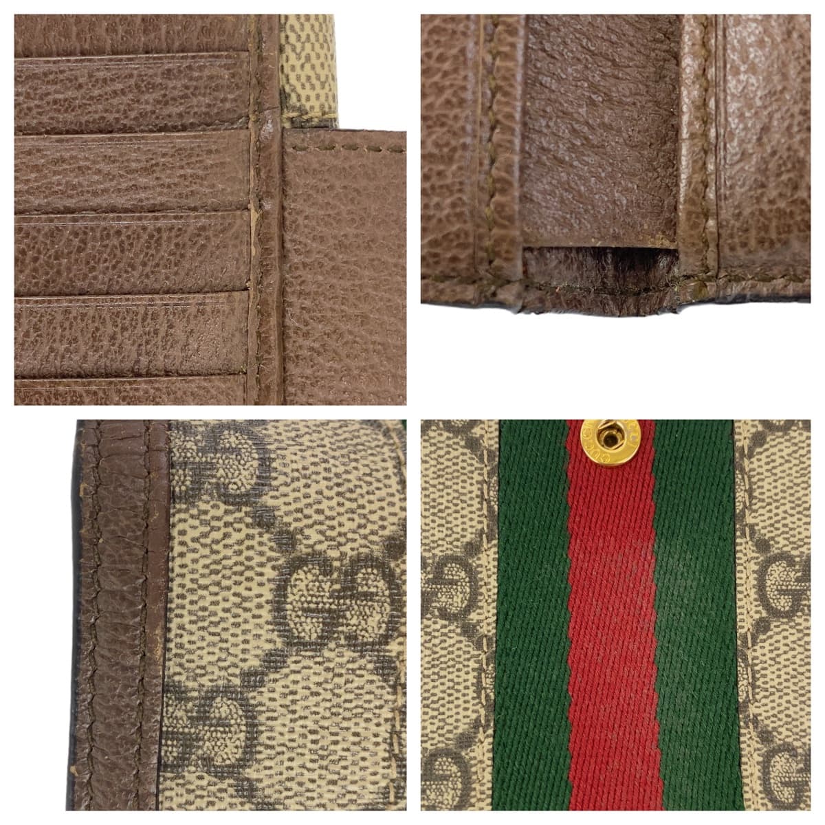 10871
GUCCI グッチ シェリーライン GGマーモント ブラウン ベージュ ゴールド金具 GGスプリームキャンバス / レザー 折財布 コンパクトウォレット  レディース