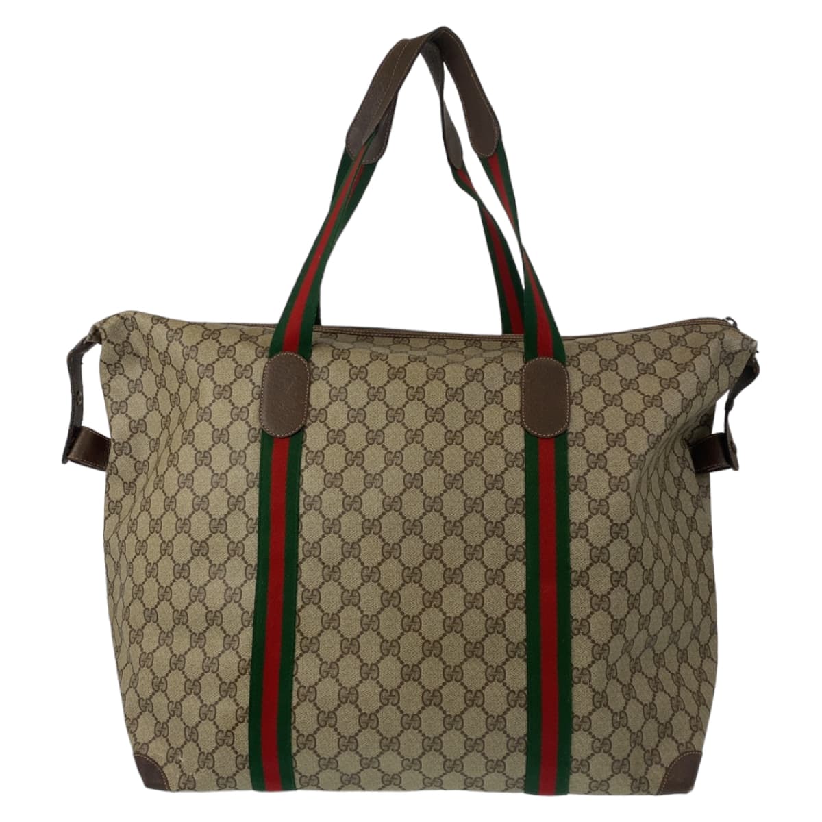 GUCCI グッチ ヴィンテージ オールドグッチ シェリーライン ベージュ ブラウン 茶色 GGスプリームキャンバス 156 19 012 トートバッグ ショルダーバッグ 男女兼用  メンズ