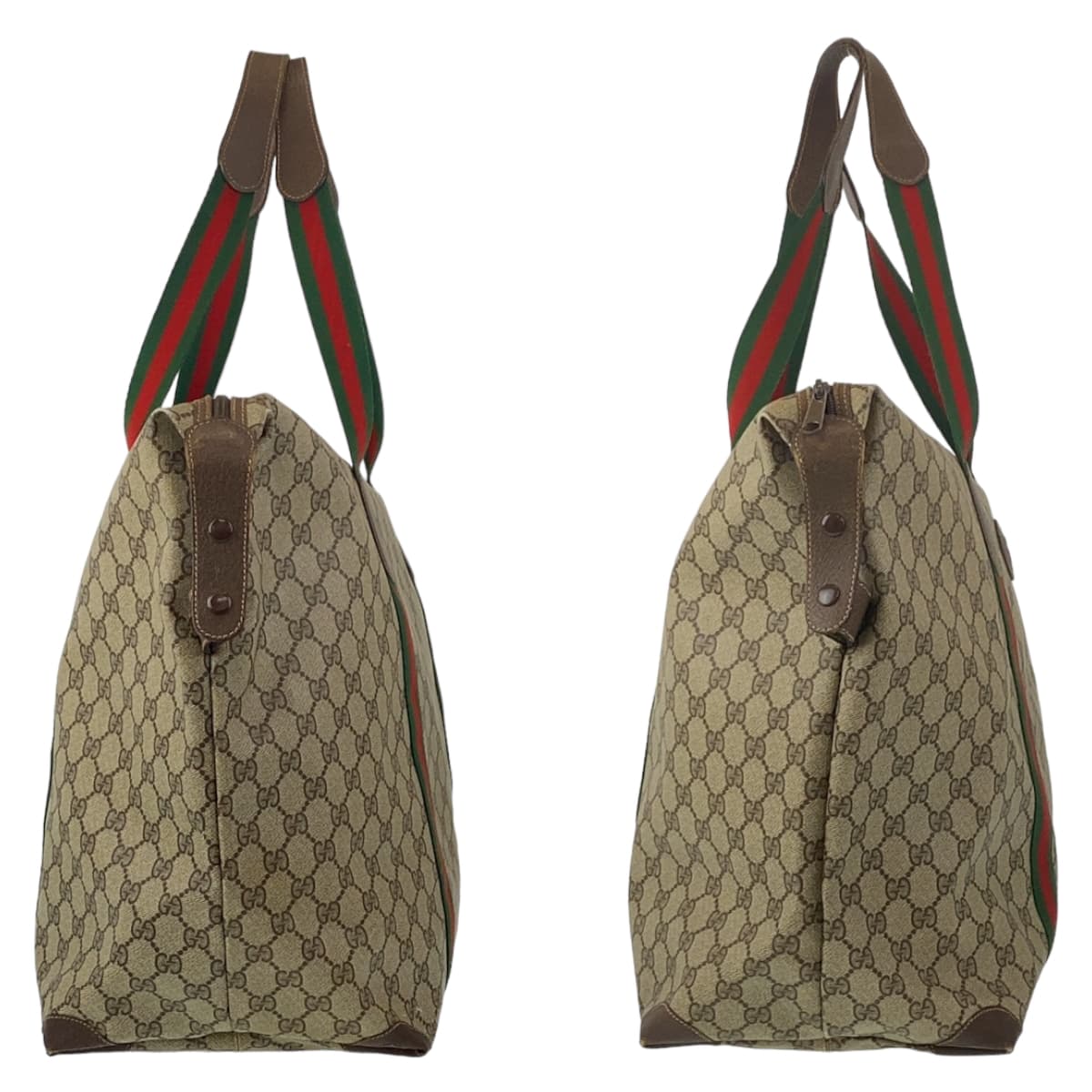 GUCCI グッチ ヴィンテージ オールドグッチ シェリーライン ベージュ ブラウン 茶色 GGスプリームキャンバス 156 19 012 トートバッグ ショルダーバッグ 男女兼用  メンズ