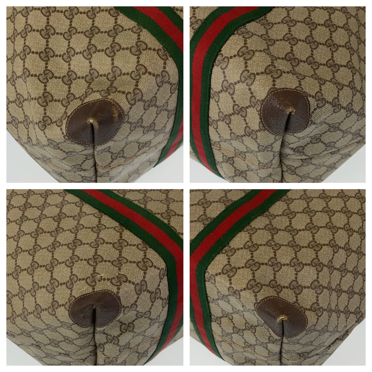 GUCCI グッチ ヴィンテージ オールドグッチ シェリーライン ベージュ ブラウン 茶色 GGスプリームキャンバス 156 19 012 トートバッグ ショルダーバッグ 男女兼用  メンズ