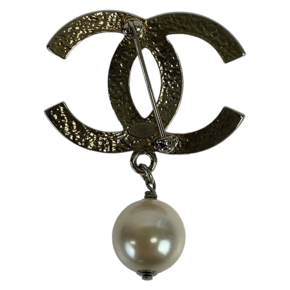 10875
CHANEL シャネル ココマーク ホワイト 白 シルバー金具 メッキ ブローチ ピンブローチ フェイクパール  レディース