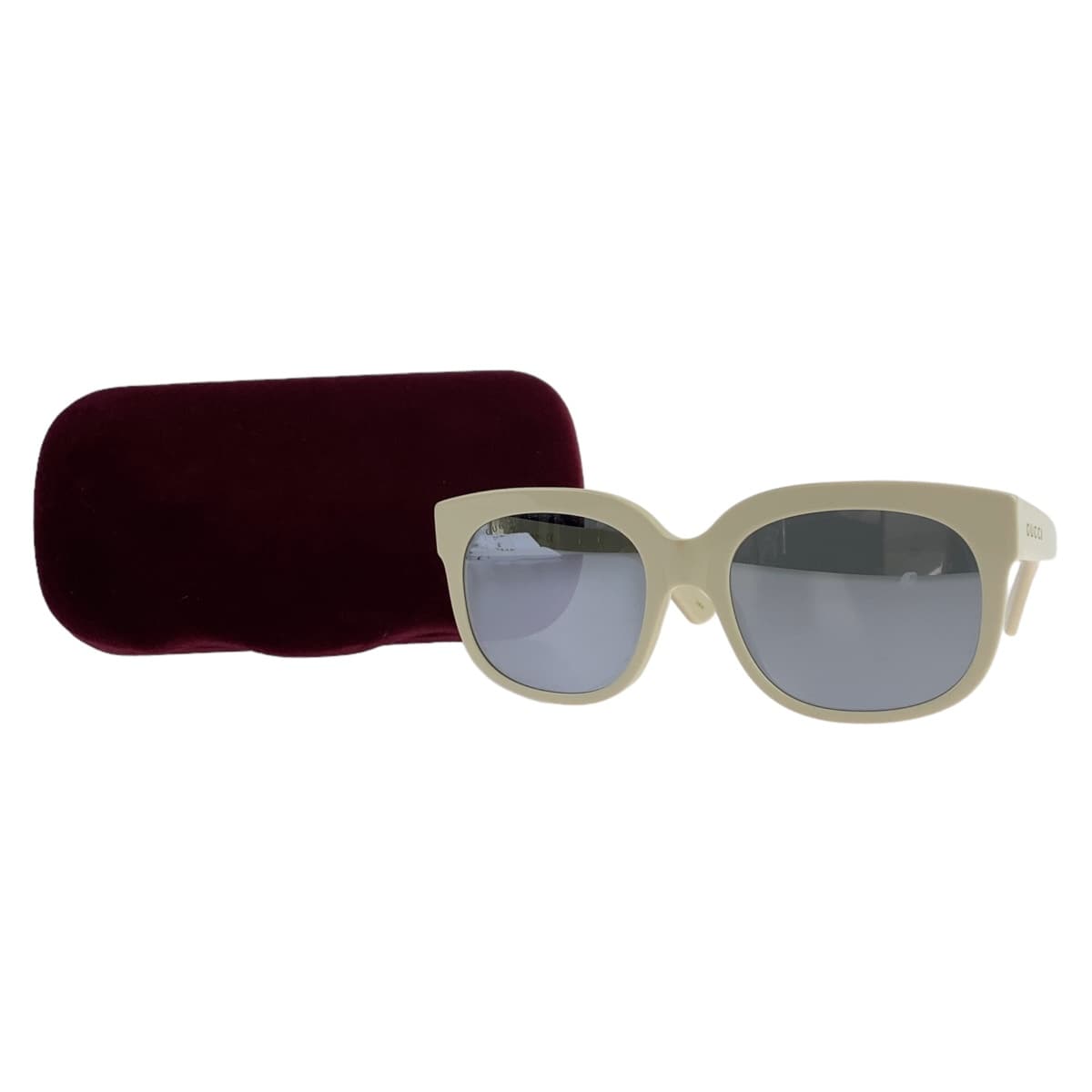 GUCCI グッチ ホワイト 白 ゴールド金具 プラスチック GG 0361S 008 56▫️20 140 サングラス ミラーレンズ ウェリントン  レディース