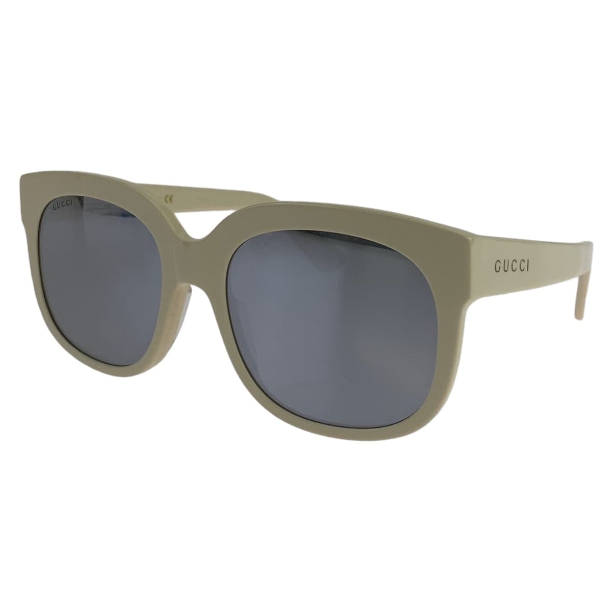 GUCCI グッチ ホワイト 白 ゴールド金具 プラスチック GG 0361S 008 56▫️20 140 サングラス ミラーレンズ ウェリントン  レディース