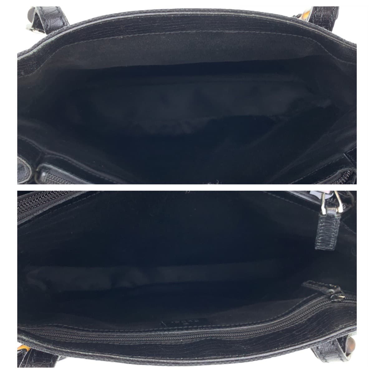 10880
GUCCI グッチ バンブー GG柄 ブラック 黒 シルバー金具 GGキャンバス 112526 ハンドバッグ トートバッグ  レディース