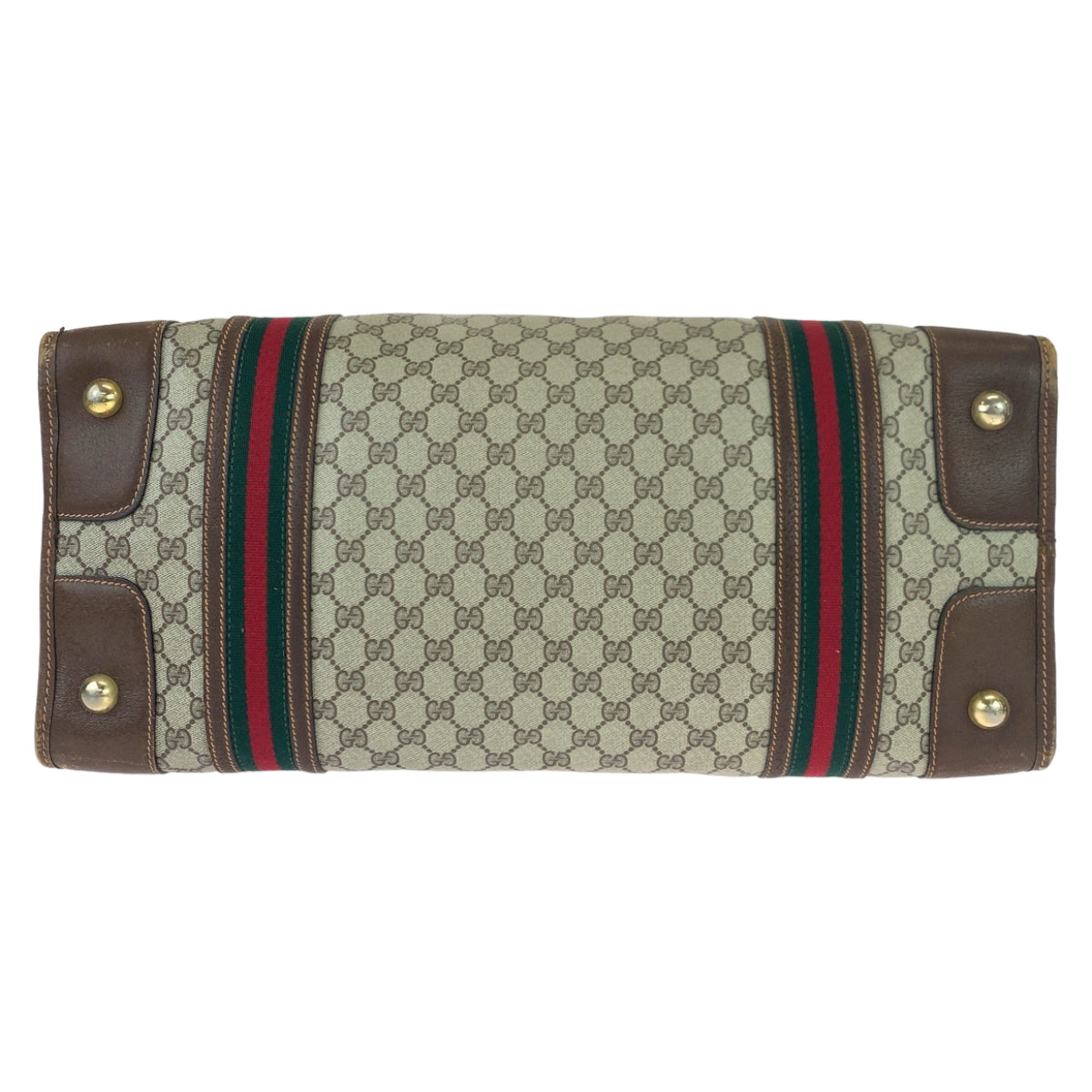 GUCCI グッチ ヴィンテージ オールドグッチ シェリーライン ベージュ ブラウン 茶 ゴールド金具 GGスプリームキャンバス ボストンバッグ 旅行バッグ  レディース