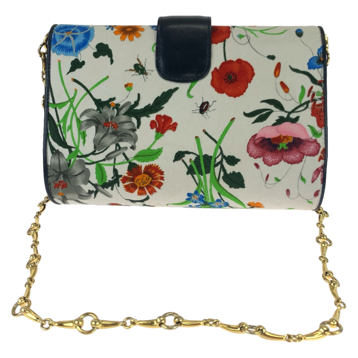 10883
GUCCI グッチ ヴィンテージ オールドグッチ フローラ インターロッキングG ビットチェーン マルチカラー ホワイト 白 ゴールド金具 キャンバス / レザー ショルダーバッグ 肩掛け  レディース