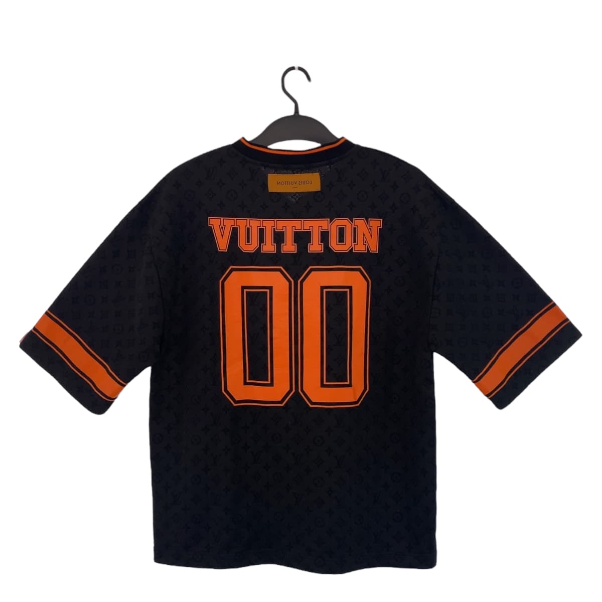 LOUIS VUITTON ルイヴィトン モノグラム スポーティ サイズXL ブラック 黒 オレンジ コットン / ポリエステル RM231 VV4 HOY67W 半袖Ｔシャツ Vネック  メンズ