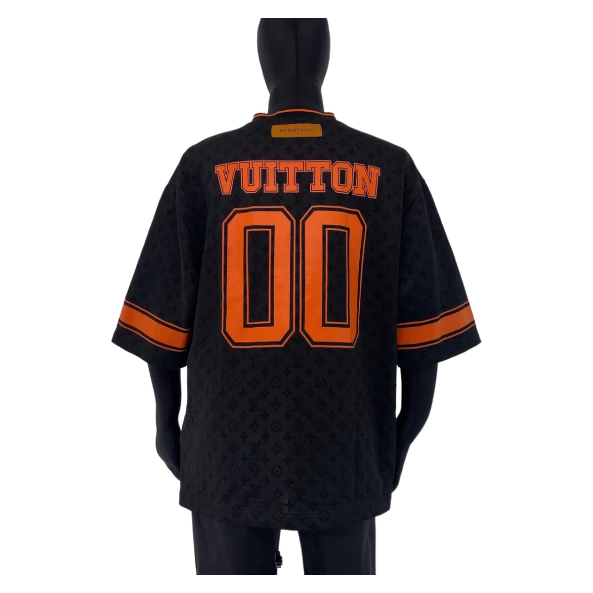 LOUIS VUITTON ルイヴィトン モノグラム スポーティ サイズXL ブラック 黒 オレンジ コットン / ポリエステル RM231 VV4 HOY67W 半袖Ｔシャツ Vネック  メンズ