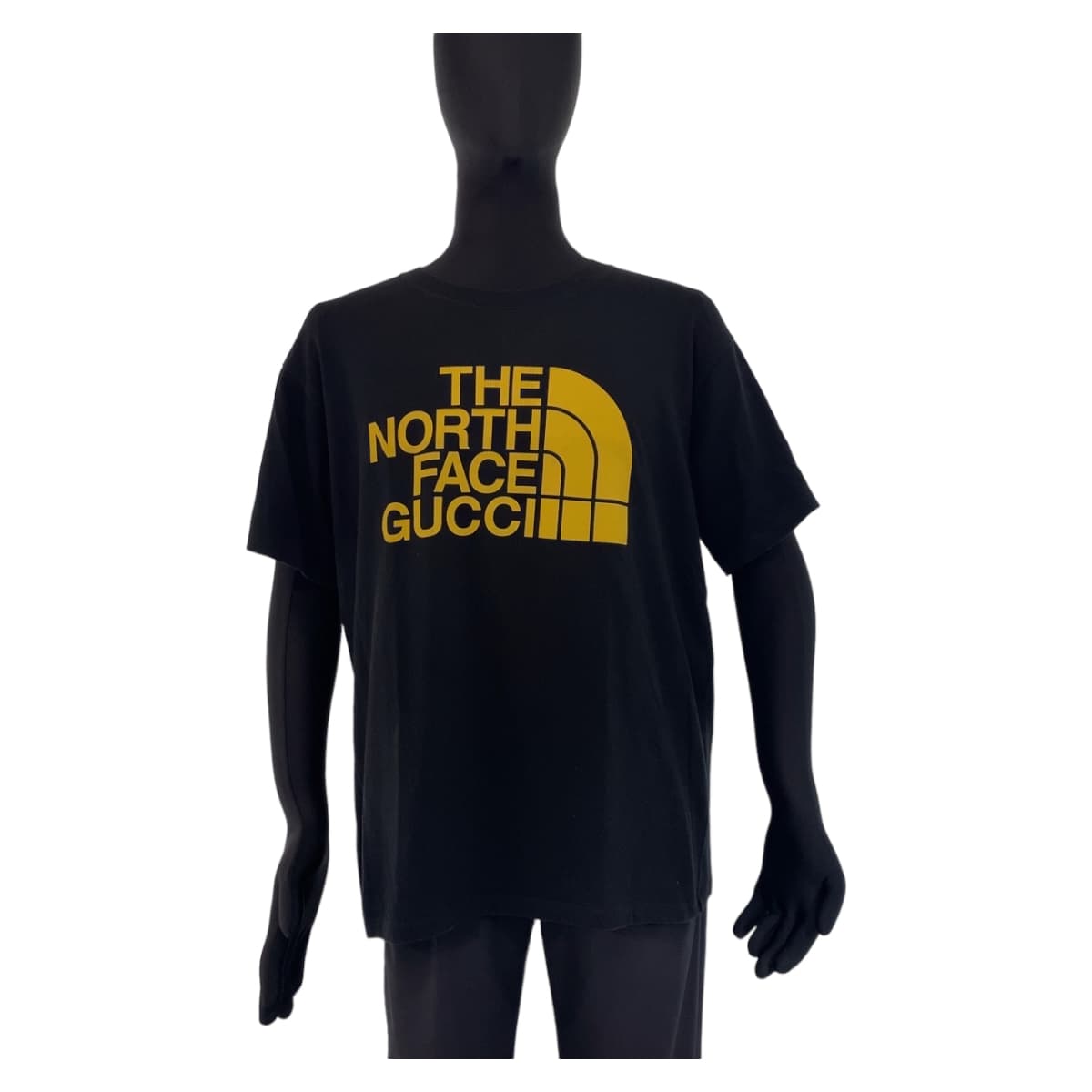 GUCCI グッチ グッチ×ノースフェイス サイズS ブラック 黒 イエロー 黄 コットン 616036 XJDCL 半袖Ｔシャツ クルーネック  メンズ