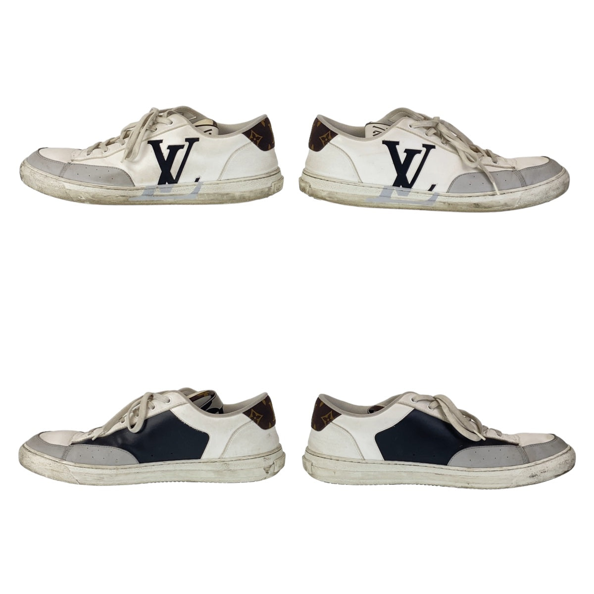 10893
 LOUIS VUITTON Louis Vuitton Charlie Line 29.5cm White Multicolor Leather Sneakers Low Cut LV Logo Men's