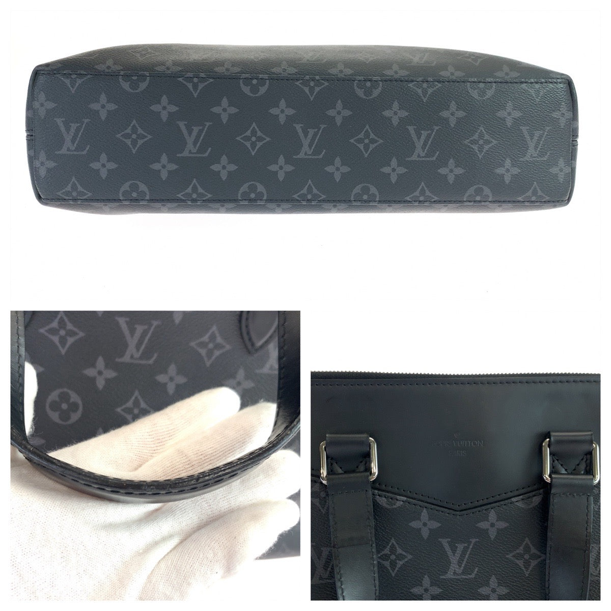 LOUIS VUITTON ルイヴィトン モノグラム エクリプス エクスプローラー ブラック 黒 シルバー金具 PVC M40566 ブリーフケース ビジネスバッグ  メンズ