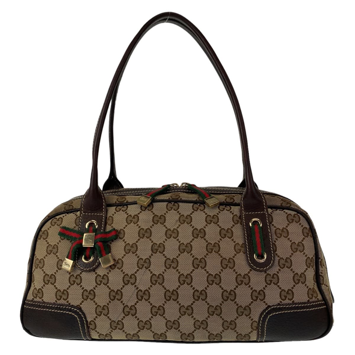 10894
GUCCI グッチ シェリーライン プリンシー GG柄 ブラウン ベージュ ゴールド金具 GGキャンバス 161720 ショルダーバッグ ハンドバッグ  レディース