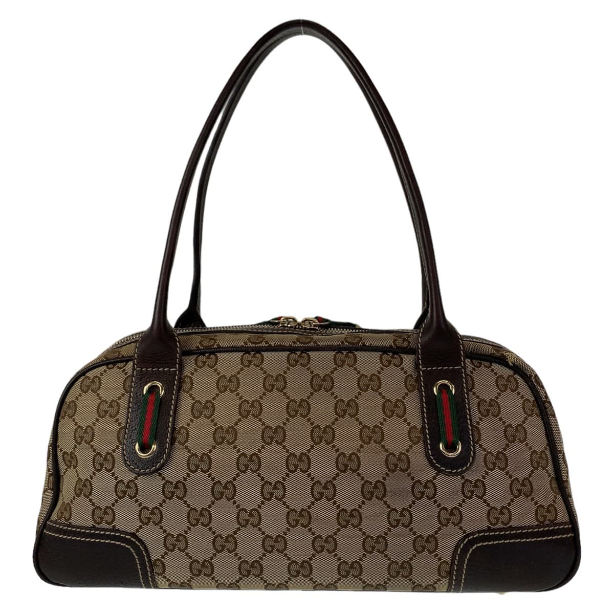 10894
GUCCI グッチ シェリーライン プリンシー GG柄 ブラウン ベージュ ゴールド金具 GGキャンバス 161720 ショルダーバッグ ハンドバッグ  レディース