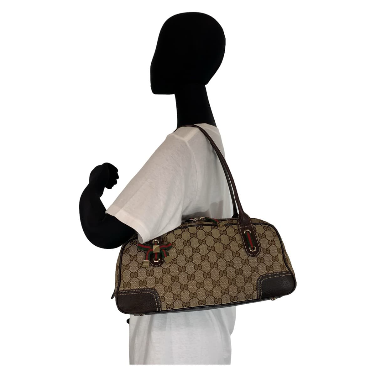 10894
GUCCI グッチ シェリーライン プリンシー GG柄 ブラウン ベージュ ゴールド金具 GGキャンバス 161720 ショルダーバッグ ハンドバッグ  レディース
