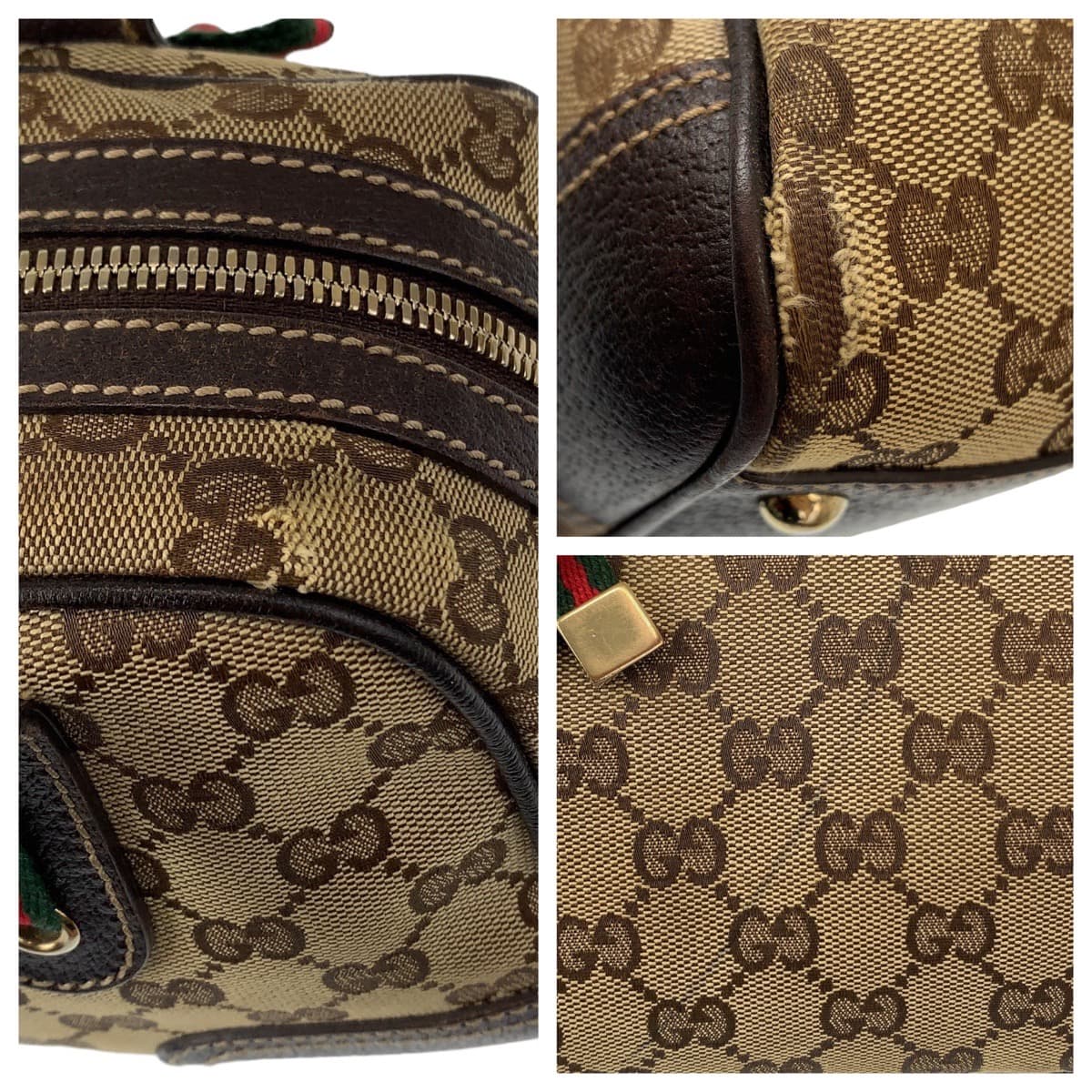 10894
GUCCI グッチ シェリーライン プリンシー GG柄 ブラウン ベージュ ゴールド金具 GGキャンバス 161720 ショルダーバッグ ハンドバッグ  レディース