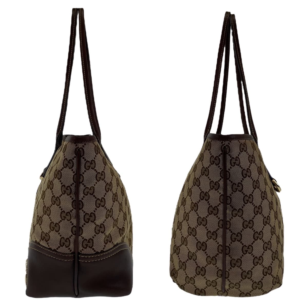 00895
GUCCI グッチ インターロッキングG ニューブリット GG柄 ブラウン ベージュ ゴールド金具 GGキャンバス / レザー 169946 トートバッグ ハンドバッグ ショルダーバッグ  レディース