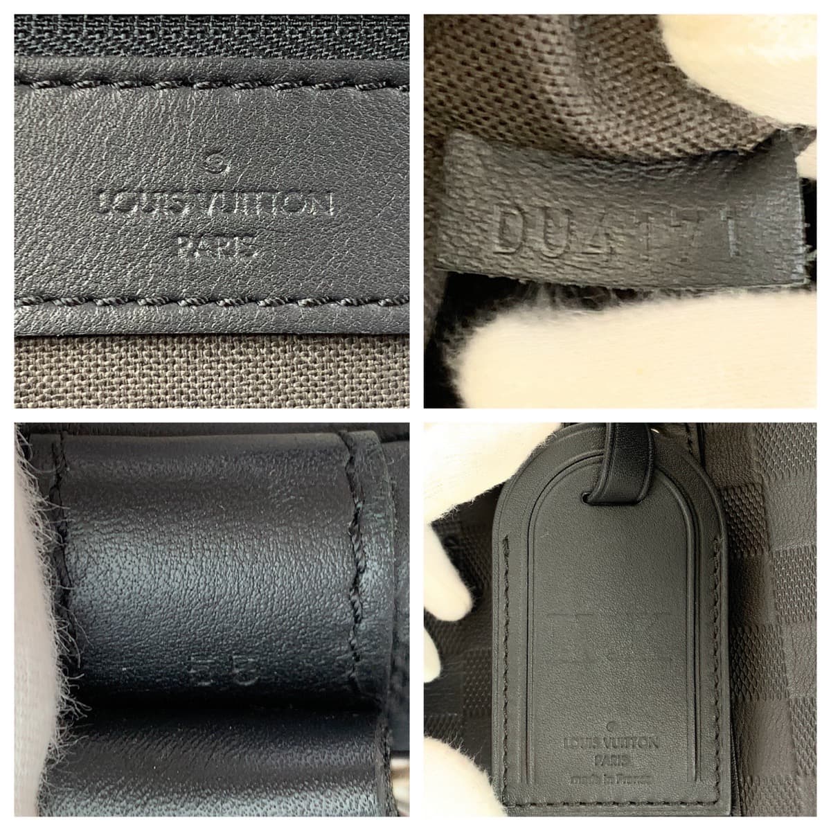 LOUIS VUITTON ルイヴィトン ダミエ アンフィニ キーポル バンドリエール55  オニキス ブラック 黒 ガンメタ金具 レザー N41144 ボストンバッグ 旅行バッグ  メンズ