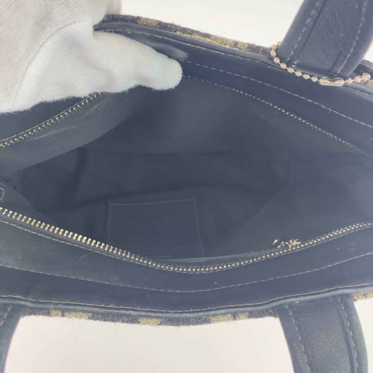 12490
COACH コーチ シグネチャー ブラック シルバー金具 キャンバス 6167 トートバッグ ハンドバッグ  レディース