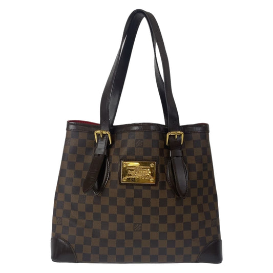 LOUIS VUITTON ルイヴィトン ダミエ ハムプステッドMM ブラウン 茶 レッド ゴールド金具 PVC N51204 トートバッグ 肩掛け  レディース
