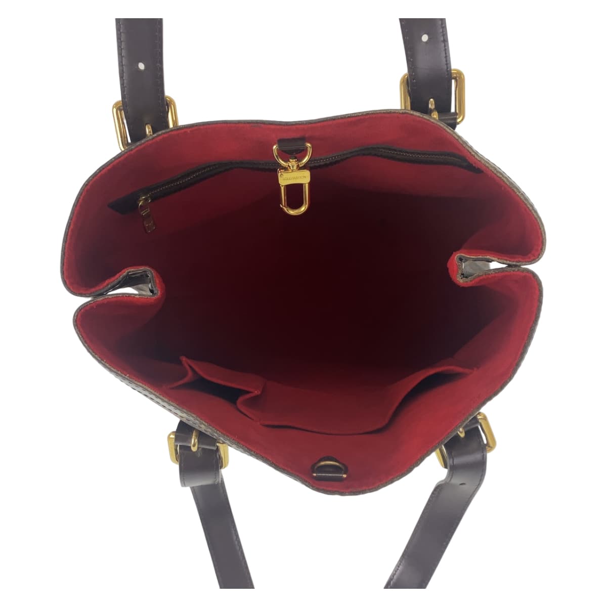 LOUIS VUITTON ルイヴィトン ダミエ ハムプステッドMM ブラウン 茶 レッド ゴールド金具 PVC N51204 トートバッグ 肩掛け  レディース