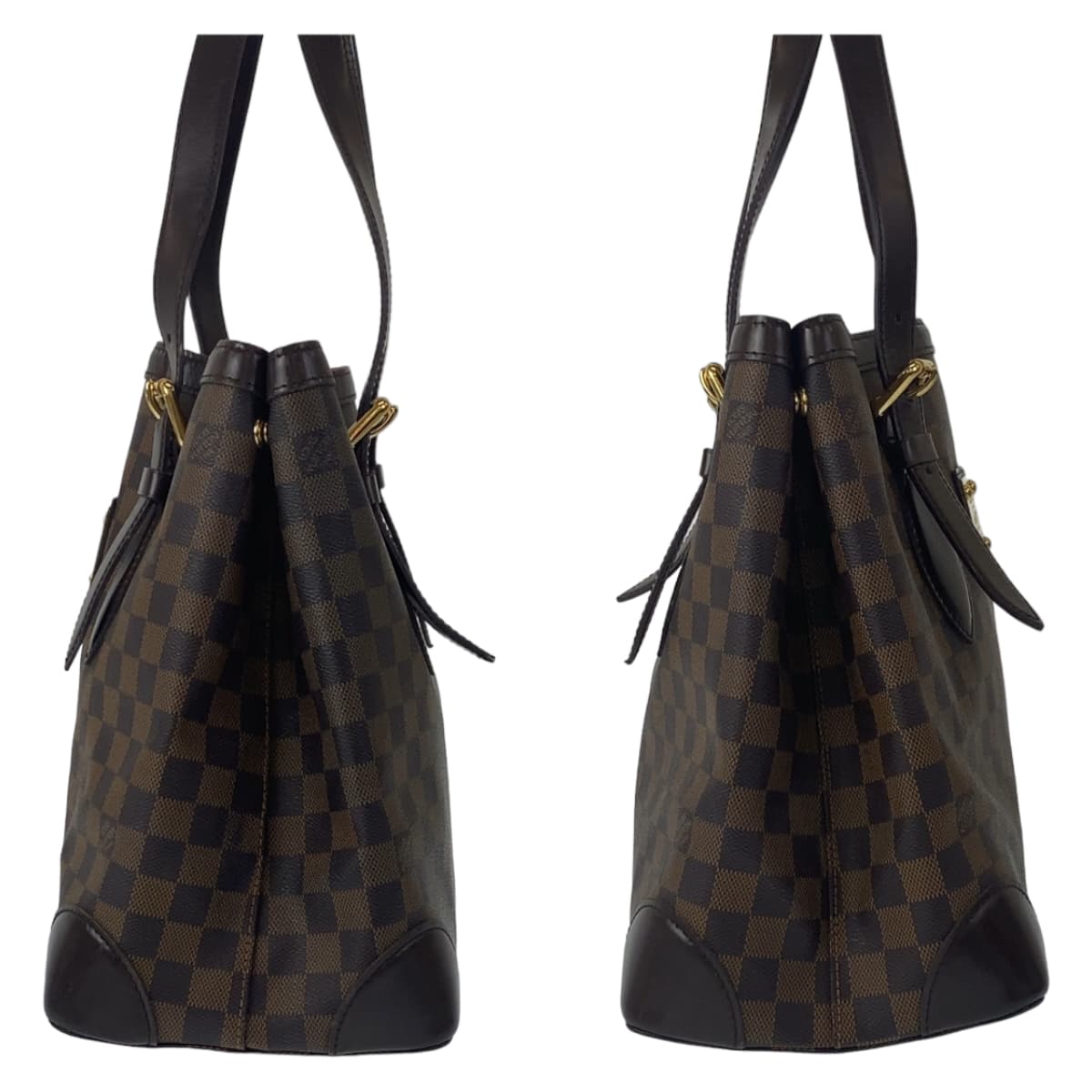 LOUIS VUITTON ルイヴィトン ダミエ ハムプステッドMM ブラウン 茶 レッド ゴールド金具 PVC N51204 トートバッグ 肩掛け  レディース
