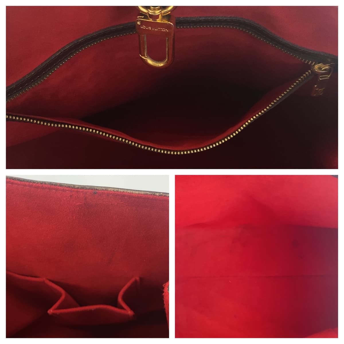 LOUIS VUITTON ルイヴィトン ダミエ ハムプステッドMM ブラウン 茶 レッド ゴールド金具 PVC N51204 トートバッグ 肩掛け  レディース
