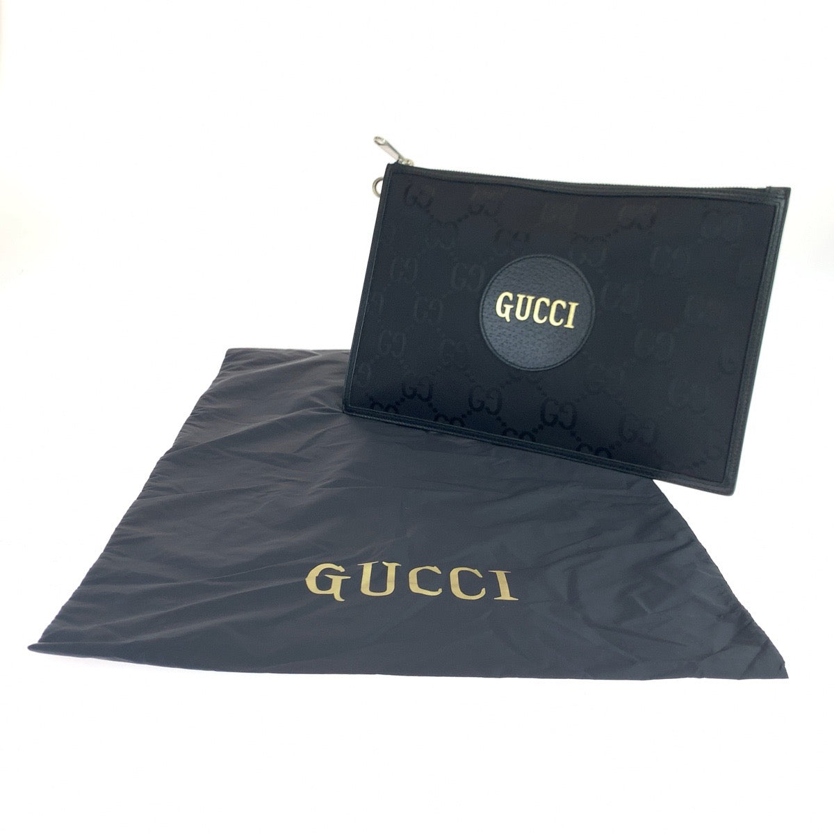 GUCCI グッチ オフザグリッド ブラック 黒 ゴールド シルバー金具 ナイロン 625598 セカンドバッグ クラッチバッグ  メンズ