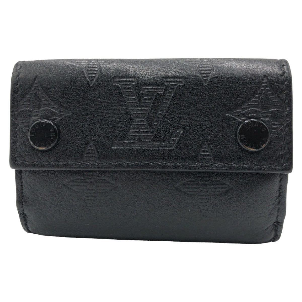 10901
 LOUIS VUITTON Louis Vuitton Monogram Shadow Discovery Compact Wallet Black Silver Hardware PVC M67631 Folding Wallet Compact Wallet Men's