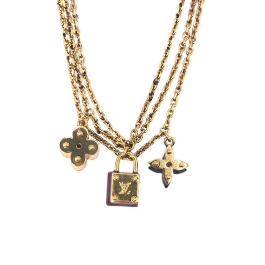 LOUIS VUITTON Louis Vuitton Lassle Sweet Charm Gold Multicolor Metal M66248 Bracelet Charm Women's