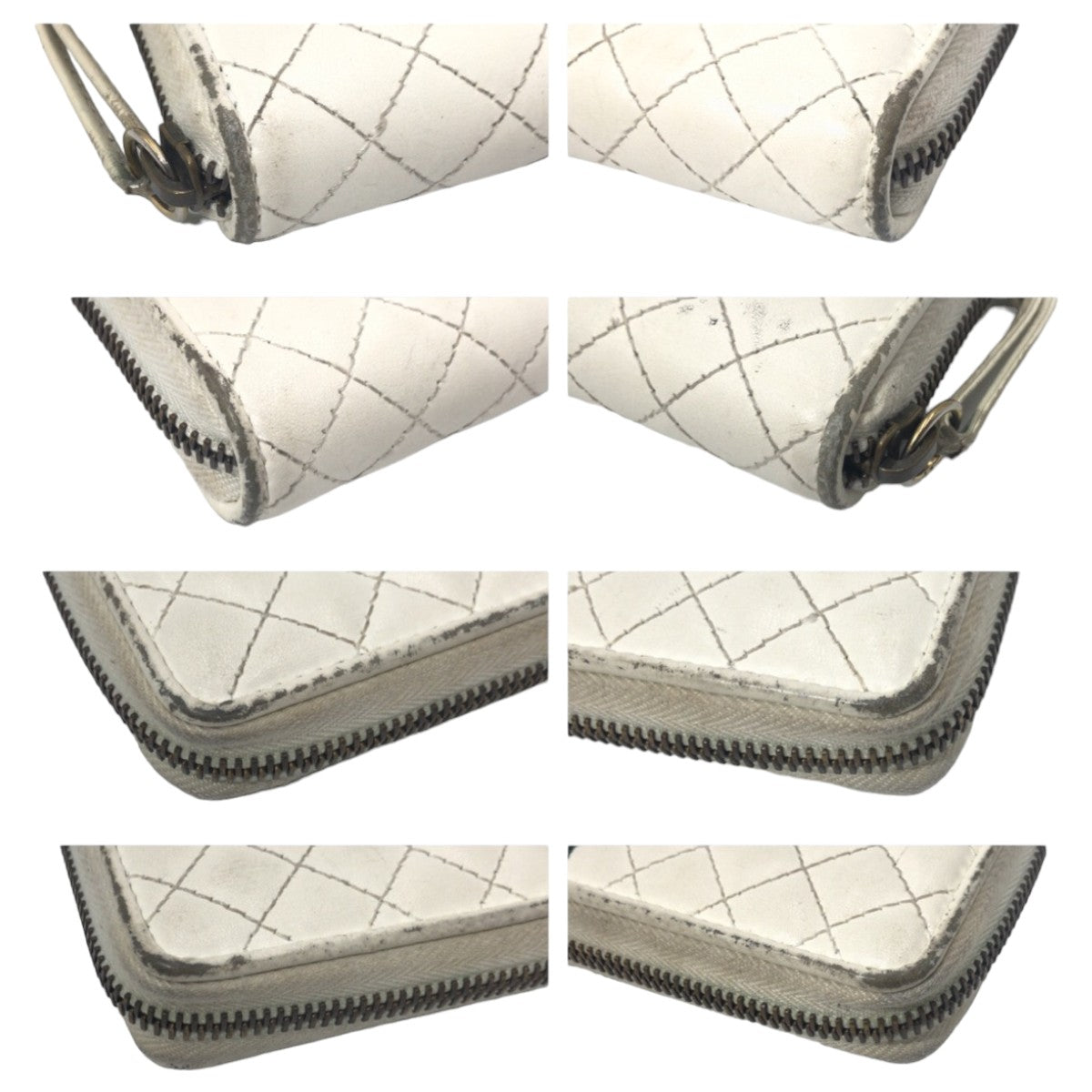 GUCCI グッチ シェリーライン ダブルG キルティング ホワイト 白 ゴールド金具 レザー 536450 長財布 ロングウォレット ラウンドファスナー  レディース