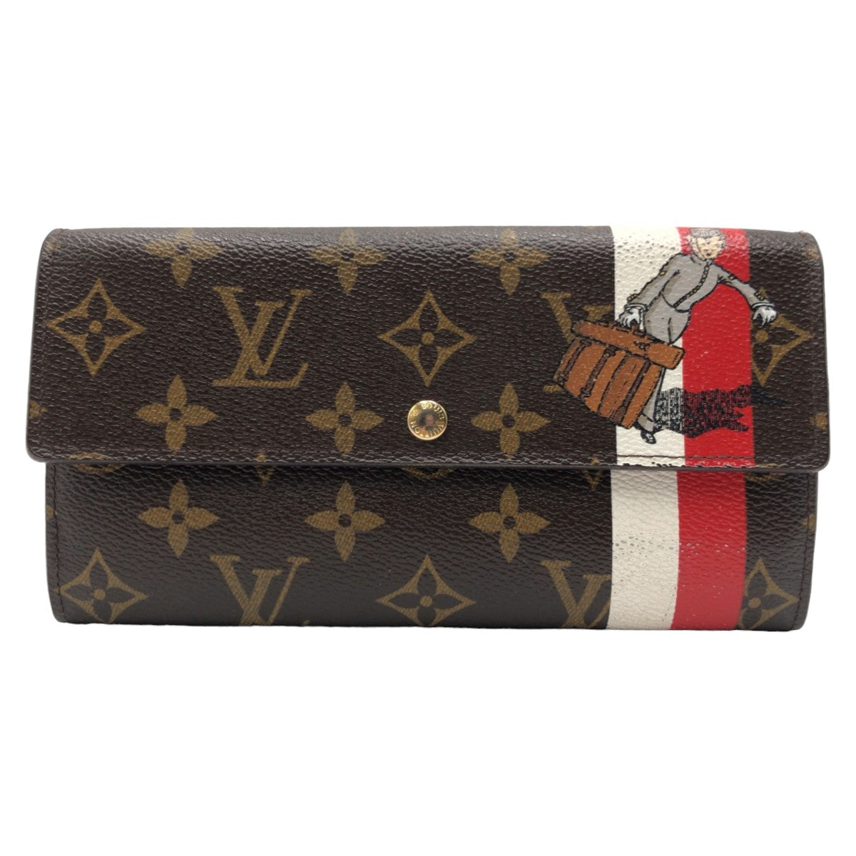 LOUIS VUITTON ルイヴィトン モノグラム ポルトフォイユ サラ ベルボーイ ルージュ ブラウン 茶 ゴールド金具 PVC M60034 長財布 ロングウォレット  レディース