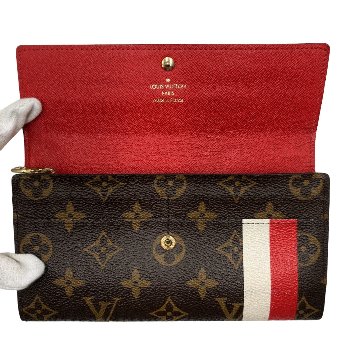 LOUIS VUITTON ルイヴィトン モノグラム ポルトフォイユ サラ ベルボーイ ルージュ ブラウン 茶 ゴールド金具 PVC M60034 長財布 ロングウォレット  レディース